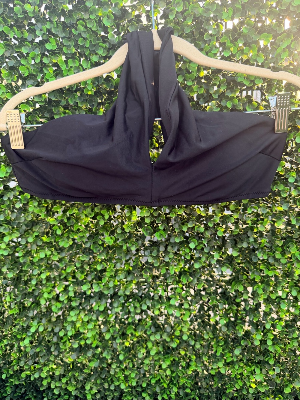 Aerie Black Halter Bikini Top in Black - NWT